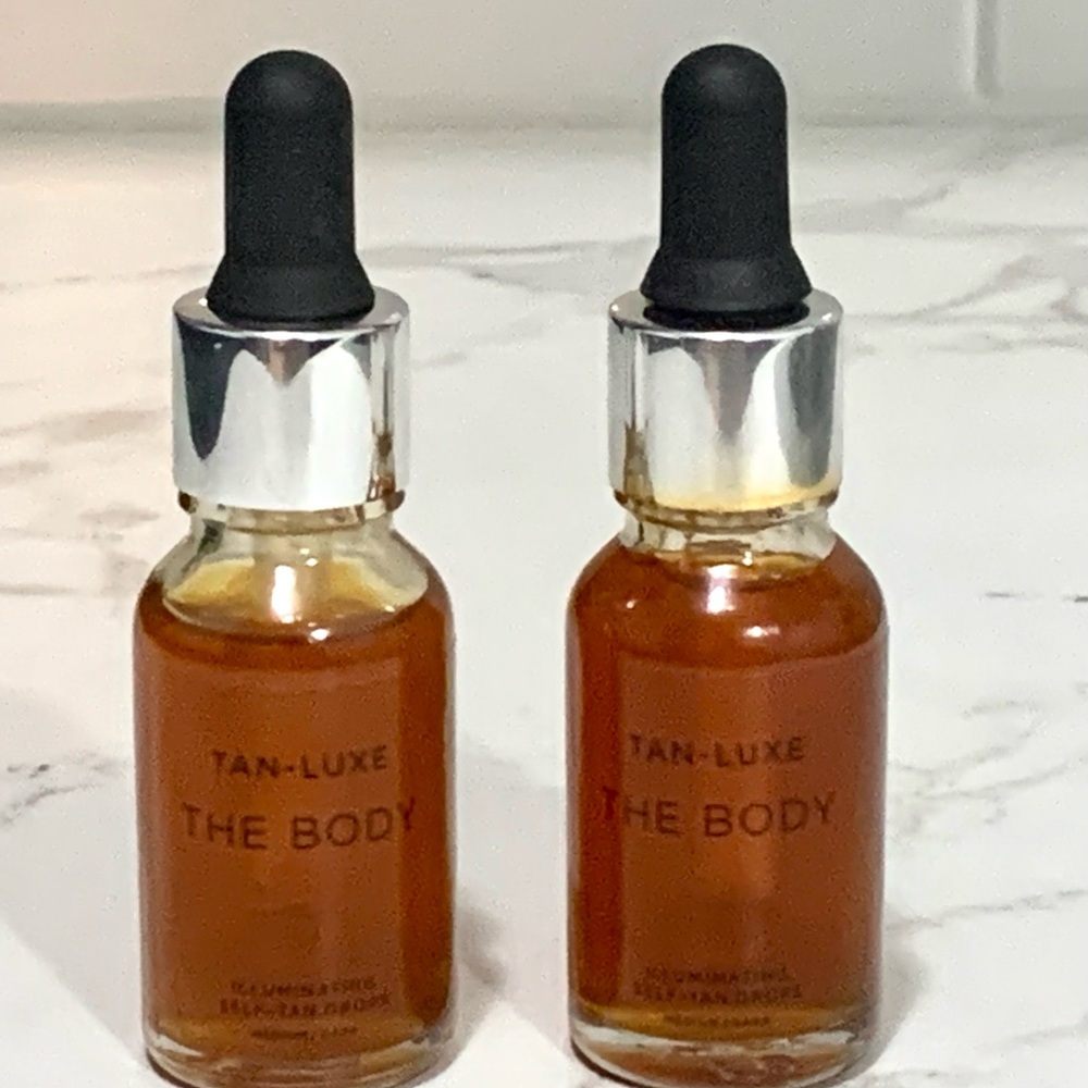 2X - 0.5 oz Tan Luxe THE BODY Light - Medium Illuminating Self-Tan Drops NWOB
